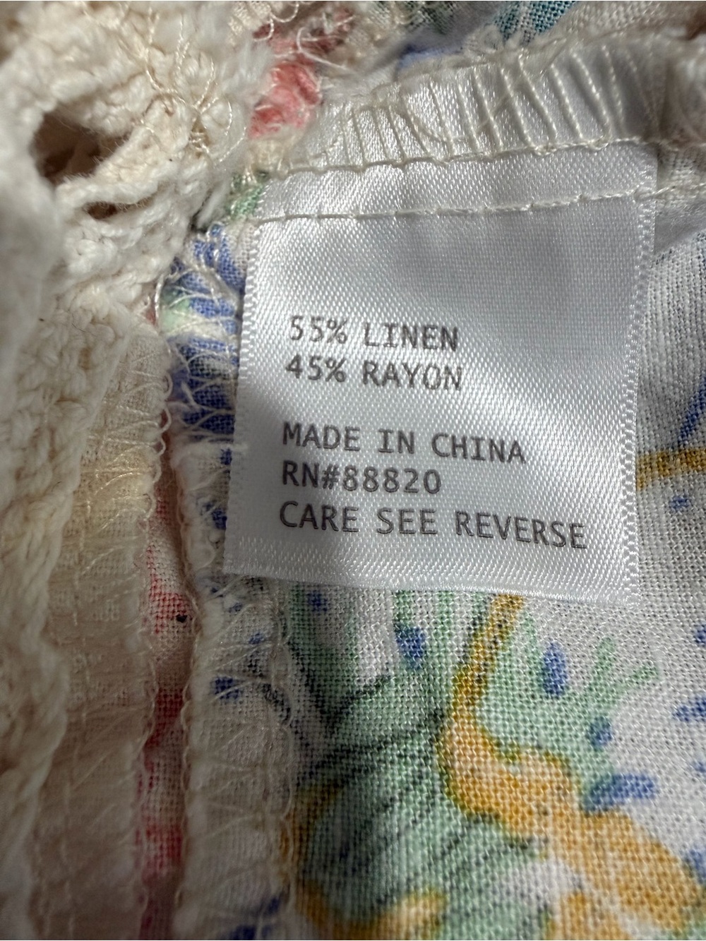 Christian Siriano Floral Crochet-Trim Peasant Blouse — Ivory Multi Floral - Picture 6 of 6